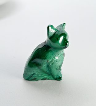 Фигурка кота из малахита, 12гр